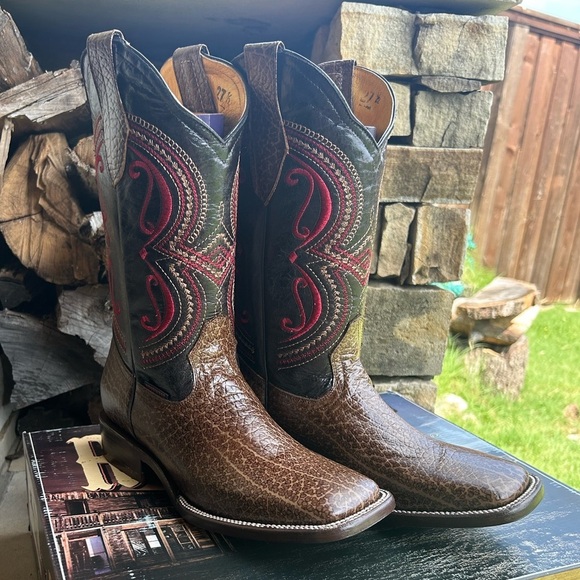 Men's Brown Western leather RousWest Boots New with box Sz-27.5 (US 9) locBB - Picture 6 of 13